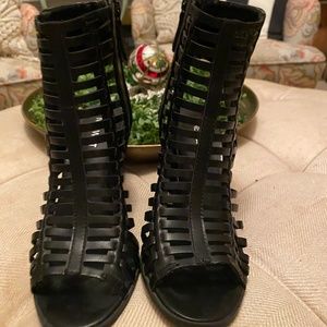 Nine West Black Open Toe Bootie Sandal